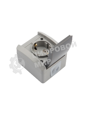 Розетка одноместная Kranz INDUSTRIAL открытой установки с заземлением, IP54 серая