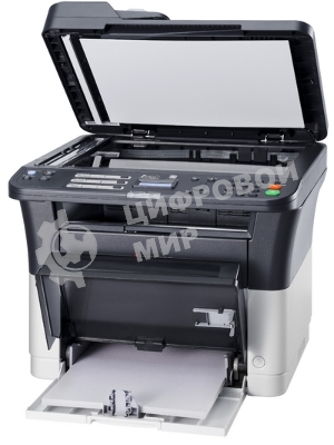 МФУ лазерное Kyocera Ecosys FS-1025MFP (1102M63RU0/1102M63RUV/1102M63RU2/1102M63NX2/1102M63DZ2), A4, ч/б, печ. до 25 стр/мин., скан. до 18 стр/мин. (ч/б) 6 стр/мин. (цвет), 600 x 1800 dpi (печать) 600x600dpi (скан), USB, RJ-45