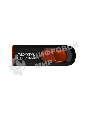 Флешка USB ADATA Classic C008 (AC008-16G-RKD), 16Gb, USB 2.0, R/W 30/6, черный/красный