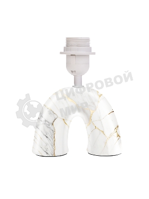 Светильник декоративный настольный Rexant Форте, основание дуга под золотой мрамор, бежевый абажур, цоколь Е27, 60Вт