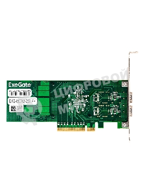 Сетевой адаптер ExeGate EXE-MCX3-2SFP+ (PCI-E x8 v.3, порты 2x SFP+, Dual 10Gb/s, Server NIC Chipset Mellanox ConnectX-3)