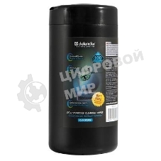 Чистящие салфетки Defender для экранов всех типов/нетканый материал/антистатик/туба/100 шт/Россия.