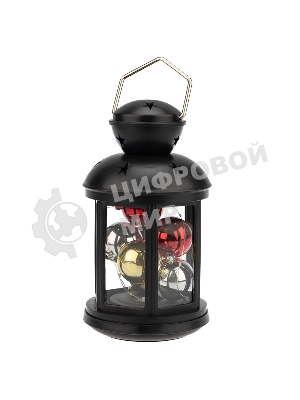 Декоративный фонарь Neon-night с шариками 12х12х20,6 см, черный корпус, теплый белый цвет свечения