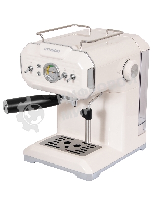 Кофеварка рожковая Hyundai HEM-5300 бежевый/серебристый, исп. кофе - молотый, 1.5 л, 850 Вт, 20 бар