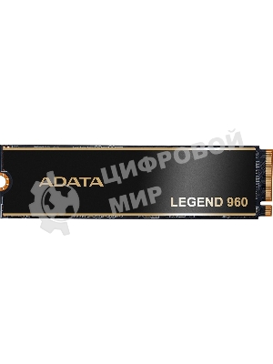 Накопитель SSD ADATA LEGEND 960, 2Tb, PCIe 4.0 x4, M.2 2280, NVMe, R/W 7400/6800, с радиатором