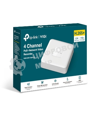 Видеорегистратор 4 Channel PoE Network Video RecorderSPEC: H.265+/H.265/H.264+/H.264, Up to 8MP resolution, Decoding capability/4-ch @4MP,80 Mbps Incoming Bandwidth(up to 4 channels),4× 10/100 Mbps PoE+ Ports, PoE Power 53W, 802.3 af/at,1× SATA Interface(up to 10 T