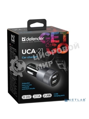 Зарядное устройство для авто Defender UCA-21 5V 2.1A