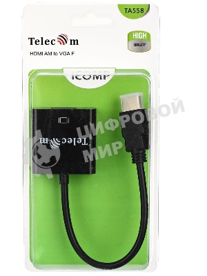 Переходник Telecom Кабель-переходник (TA558) HDMI(M) -> VGA(F) 6937510859436 /6926123463055 