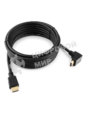 Кабель Cablexpert HDMI CC-HDMI490-15, 19M/19M, v2.0, медь, позол.разъемы, экран, угловой, 4.5м, черный, пакет