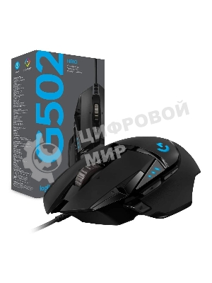 Мышь проводная Logitech G502 HERO черный, 25600 dpi, USB, кнопки - 11