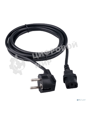 Кабель питания Гарнизон GPC-186-0.75-3M, Schuko- C13, 3x0.75мм2, 10А, CCA, с заземлением, 3м, черный, пакет