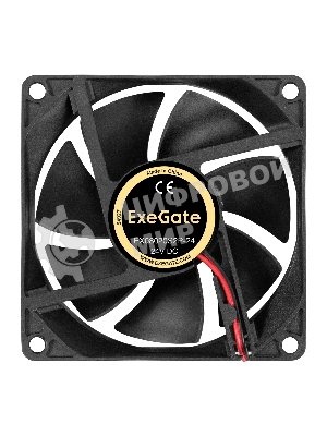 Вентилятор 24В DC ExeGate EX08020S2P-24 (80x80x20 мм, Sleeve bearing (подшипник скольжения), 2pin, 3900RPM, 41dBA)