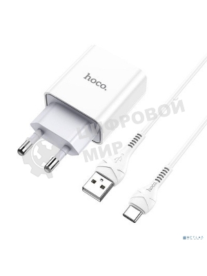 Сетевое зарядное устройство + Кабель Type-C HOCO HC-27961 C81A/ 1m/ 1 USB/ Выход: 10.5W/ белый