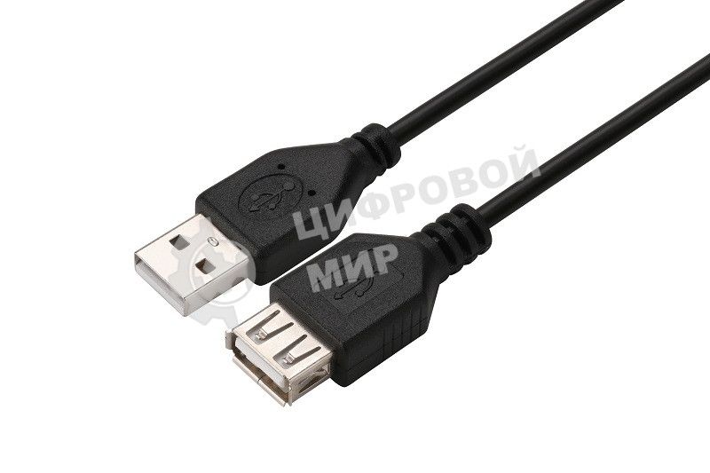 Кабель GoPower удлинитель USB2.0 (m)-USB (f) 1.5м ПВХ черный в пакете (1/200)