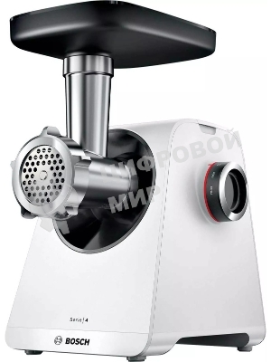 Мясорубка электрическая Bosch MFWS420W белый, 1900 Вт, 2.5 кг/мин, реверс, насадки - 3