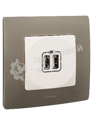 Зарядное устройство с двумя USB-разьемами 240В/5В 2400мА, Etika, белый Зарядное устройство с двумя USB-разьемами 240В/5В 2400мА, Etika, белый