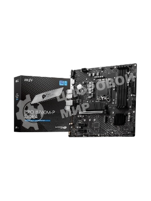 Материнская плата MSI PRO B760M-P DDR4, LGA 1700, Intel B760, 4xDDR4, 4xSATA, 2xM.2, 1xPCIe 4.0 x16, 2xPCIe 3.0 x1, 1xHDMI, 1xDP, 1xVGA, 1x1Gb LAN, 4xUSB-A 2.0, 1xUSB-A 3.2 Gen 1, 1xUSB-C 3.2 Gen 2, 3x3.5 мм, 7.1, mATX