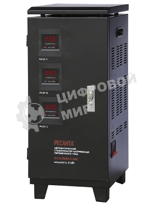 Стабилизатор напряжения Ресанта ACH-9000/3-ЭМ электромеханический трехфазный серый