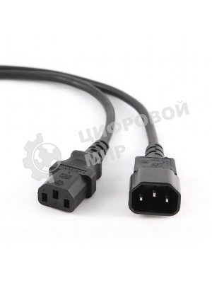 Кабель питания сист.блок-монитор Cablexpert PC-189-1-3M, 3м, C13-C14, 3x1кв.мм., черный, с заземлением