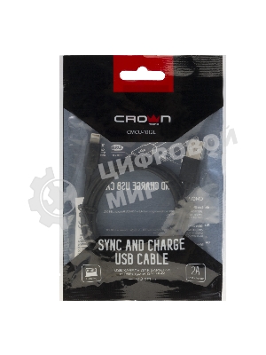 Кабель Crown USB - Lightning CMCU-1012L черный