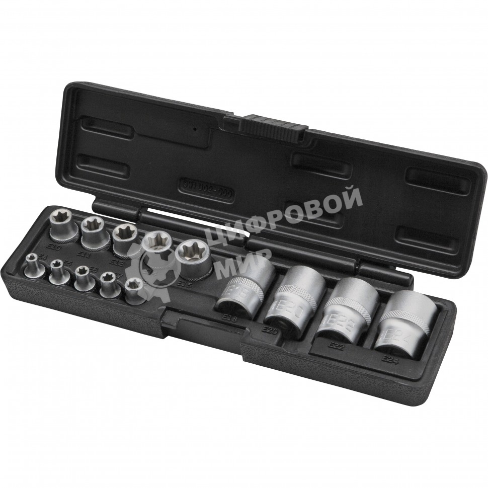 Набор головок Stels TORX, 14 предметов, 1/4, 3/8, 1/2