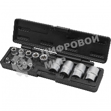 Набор головок Stels TORX, 14 предметов, 1/4, 3/8, 1/2