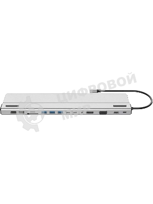 Адаптер VCOM TypeC -->3*USB3.0+2*USB2.0+VGA+RJ45+SD+TF+AUD+HDMI+DP+2*USB3.1 Data+PD