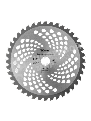 Диск для триммера Kranz 230x25,4мм, толщина 1,3мм, 40 зубьев