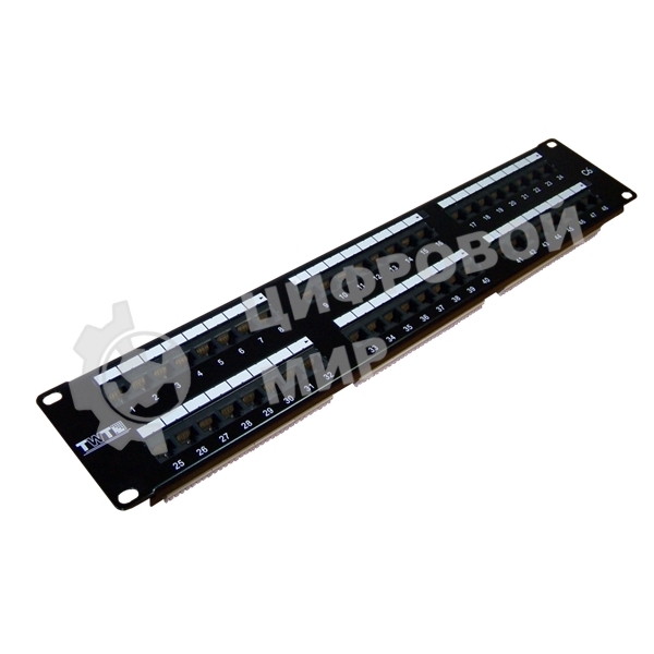 Патч-панель TWT 48 портов, UTP, кат.6, 2U