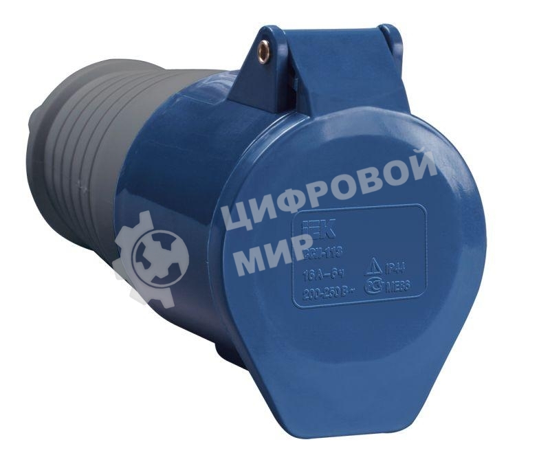 Розетка IEK PSR21-016-3 213 переносная 2Р + РЕ 16А 220В IP44 IEK