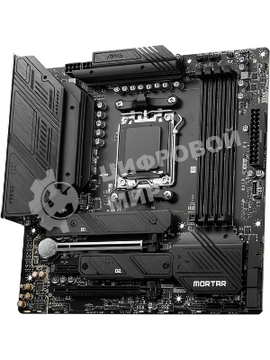 Материнская плата MSI MAG B650M MORTAR WIFI, AM5, AMD B650, 4xDDR5, 6xSATA, 2xM.2, 1xPCI-E 4.0 x16, 1xPCI-E 4.0 x4, 1xHDMI, 1xDP, 1x2.5Gb LAN, 3xUSB 3.2 Gen 2, 4xUSB 3.2 Gen 1, 1xUSB-C 3.2 Gen 2x2, 5x3.5мм аудио, 7.1, Micro-ATX