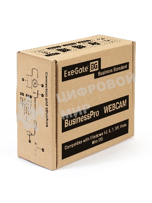 Веб-камера ExeGate BusinessPro C922 HD 1280x720, 30 кадр/с, USB Type-A, микрофон (шумоподавление), универсальное крепление, штатив в комплекте