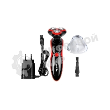 Электробритва Centek CT-2168 (красный) ротор 3D, влажное бритье, 3 плав.головки, 2-ные лезвия, до 50 мин раб