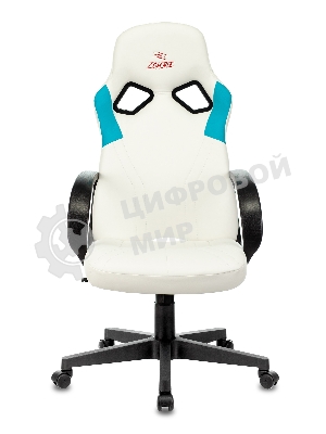Кресло игровое Бюрократ ZOMBIE RUNNER белый/голубой искусственная кожа крестовина пластик