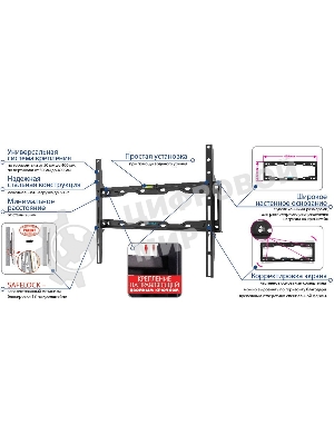 Кронштейн для LED/LCD телевизоров Kromax ELEMENT-3 черный