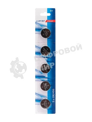 Батарейки литиевые Gembird Gb-CR2450-5B, тип CR2450, 5шт, блистер