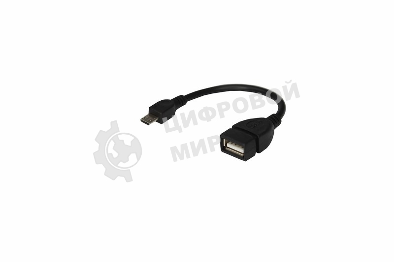 Кабель USB Rexant OTG micro USB на USB шнур 0.15 м черный