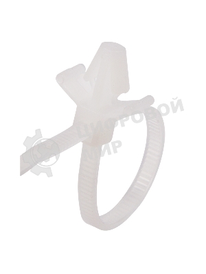 Хомут-стяжкa нейлоновая с крепежным пистоном Rexant 100x2,5 мм, ø2,4 мм, белая, упаковка 100 шт.