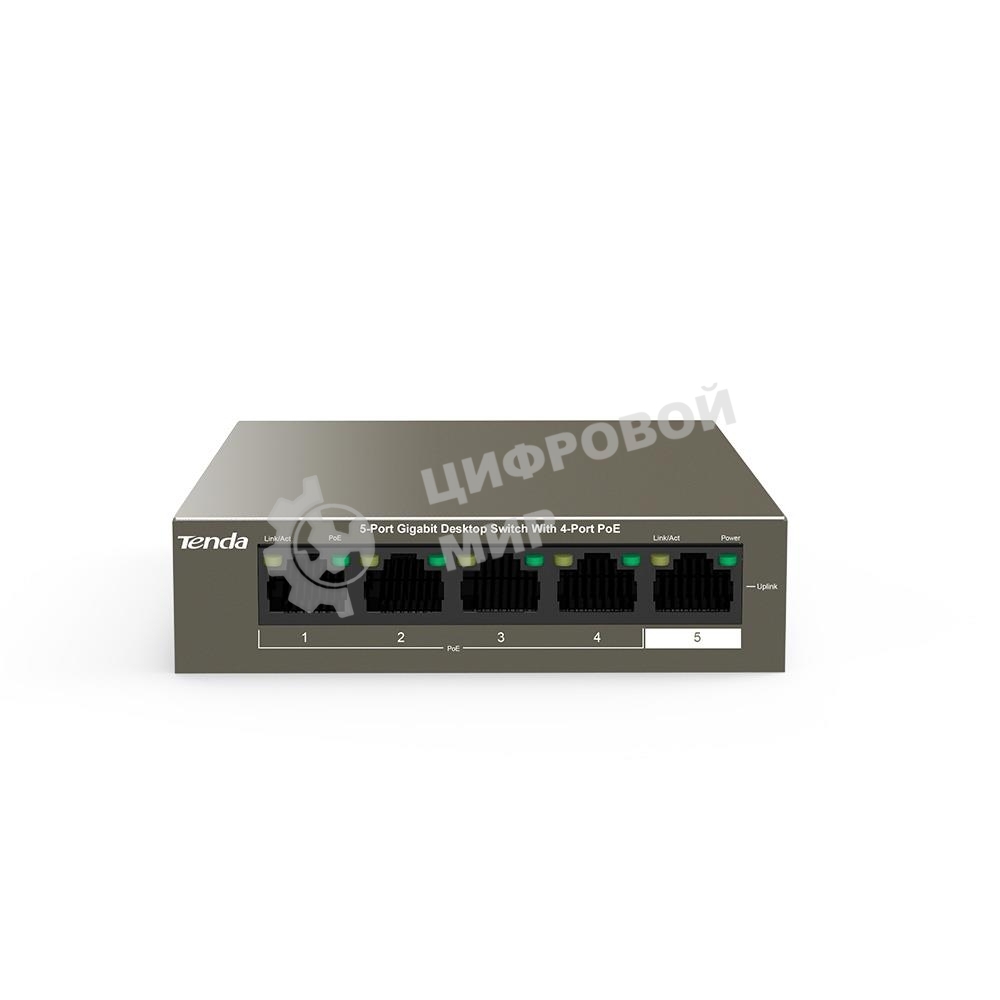 Коммутатор 5PORT 1000M 4POE Tenda TEG1105P-4-63W