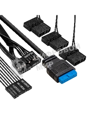 Компьютерный корпус Miditower ExeGate EVO-8227 (ATX, без БП, 2хUSB+1хUSB 3.0+HD Audio, черный, 3 вент. с RGb подсветкой, боковая панель - закаленное стекло)