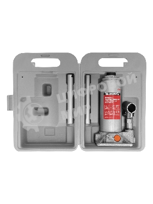 Домкрат гидравлический бутылочный Matrix, 4 т, h подъема 194–372 мм, в пласт. кейсе