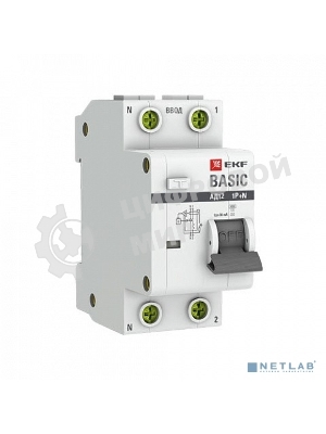 Выключатель автоматический дифференциального тока EKF DA12-32-30-bas 1P+N 32А 30мА тип АС х-ка C эл. 4,5кА АД-12 EKF Basic