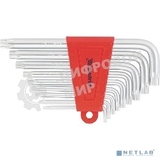Набор ключей имбусовых Matrix TORX, 9 шт., T10-T50, CrV, короткие, сатин.