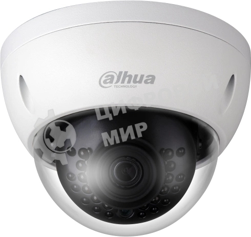 Уличная купольная IP-видеокамера Dahua 2Мп; 1/2.8” CMOS; объектив 2.8мм; механический ИК-фильтр; чувствительность 0.01лк@F2.0; сжатие: H.265+, H.265, H.264+, H.264, MJPEG; 2 потока до 2Мп@25к/с; ИК-по