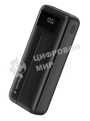 Портативный аккумулятор Gembird GPB-20Q, 20000мА·ч, QC/PD, дисплей, черный