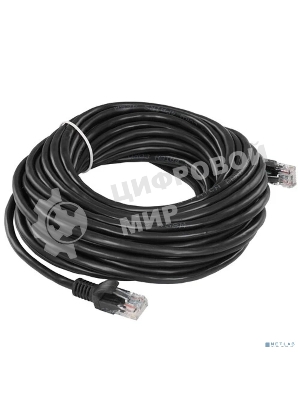 Патч-корд UTP Cablexpert PP12-10M/BK кат.5e, 10м, литой, многожильный, черный