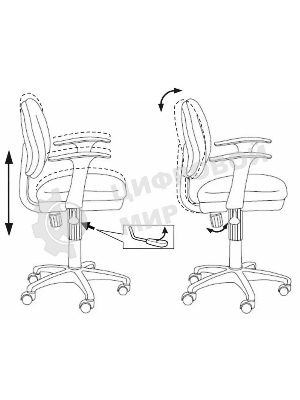 Кресло Бюрократ CH-W356AXSN/15-75 оранжевый 15-75 колеса белый/оранжевый (пластик белый)