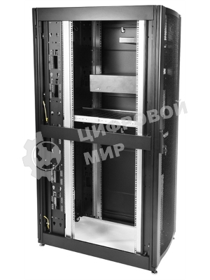 Шкаф серверныйЦМО! ПРОФ напольный 42U (800x1200) дверь перфорированная 2 шт., черный, в сборе (ШТК-СП-42.8.12-44АА-9005)