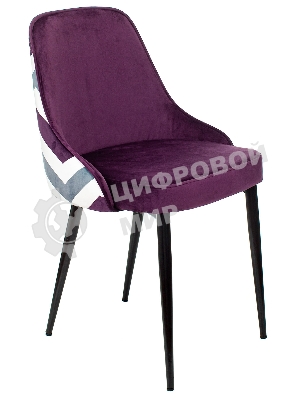 Стул для кухни Бюрократ KF-5_2 комплект 2 шт фиолетовый зигзаг металл черный на ножках