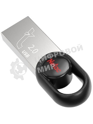 Флешка USB Netac UM2 (NT03UM2N-032G-20BK), 32Gb, USB 2.0, R/W 100/40, серебристый/черный